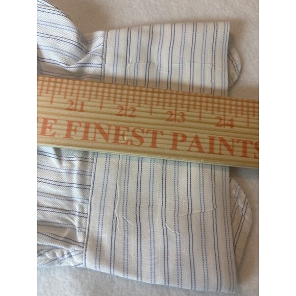 Faconnable Mens Blue & White Striped Button-Down Shirt Size L 16.5 - Picture 7 of 11
